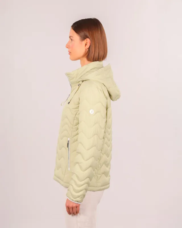 Grüne Steppjacke Wellenstepp Silk-Touch - Damenjacke in Grün